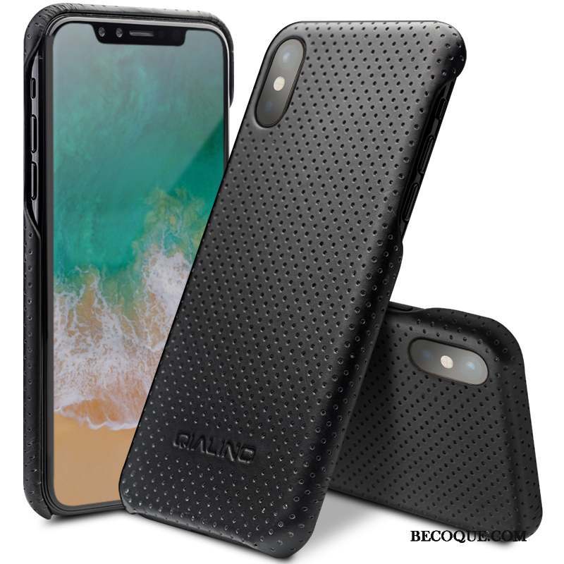 iPhone X Coque Très Mince Téléphone Portable Incassable Noir Étui En Cuir Nouveau