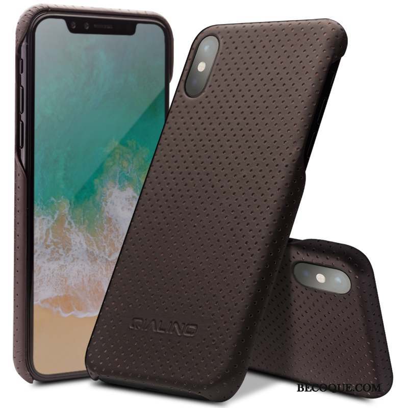 iPhone X Coque Très Mince Téléphone Portable Incassable Noir Étui En Cuir Nouveau