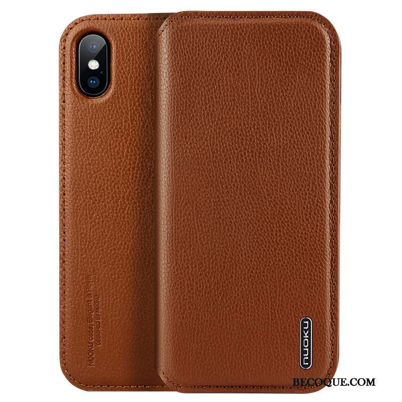 iPhone X Coque Téléphone Portable Tendance Étui En Cuir Réveillez-vous Business Protection