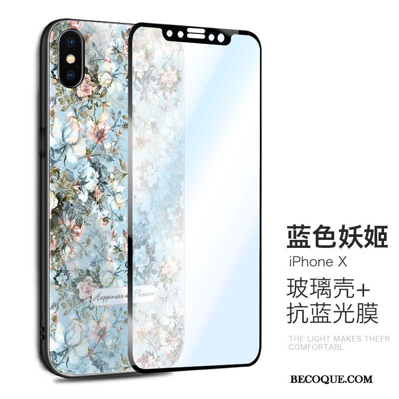 iPhone X Coque Verre Tendance Nouveau Incassable Tout Compris Créatif