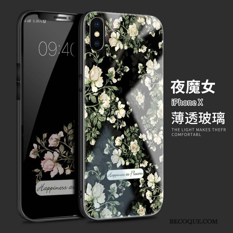 iPhone X Coque Verre Tendance Nouveau Incassable Tout Compris Créatif