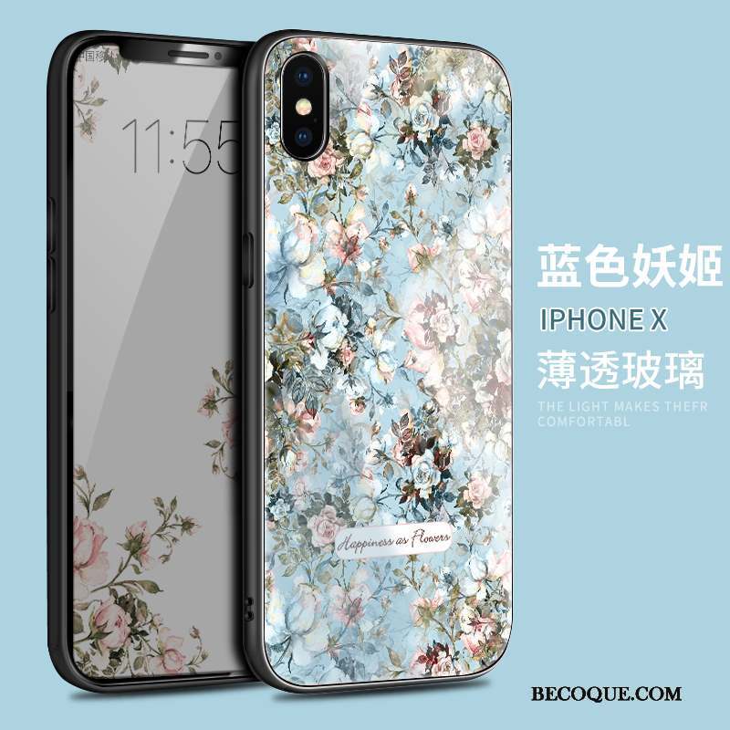 iPhone X Coque Verre Tendance Nouveau Incassable Tout Compris Créatif