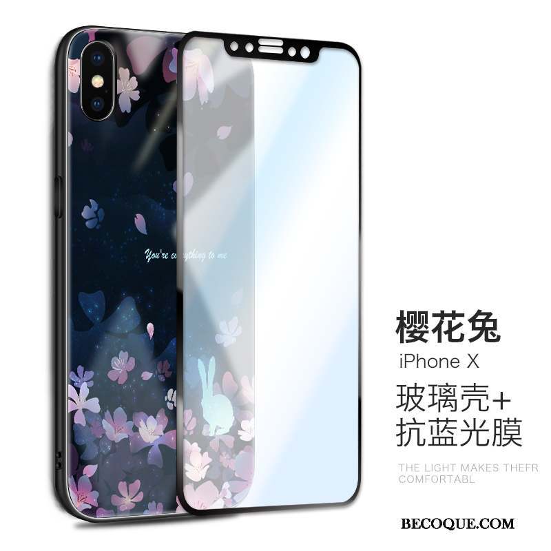 iPhone X Coque Verre Tendance Nouveau Incassable Tout Compris Créatif