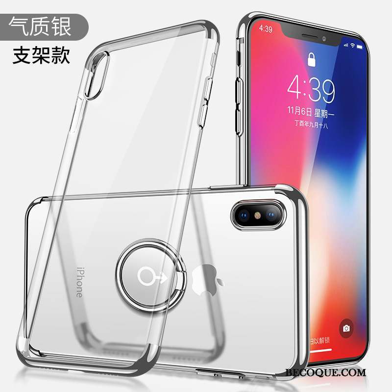 iPhone X Coque Étui Tout Compris Transparent Nouveau Marque De Tendance Or