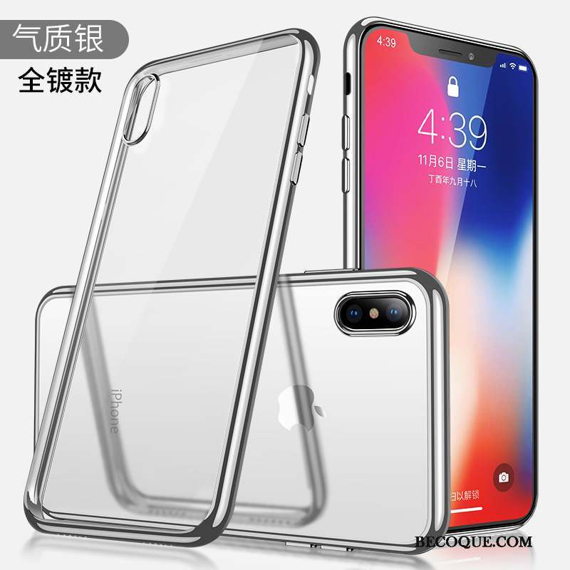 iPhone X Coque Étui Tout Compris Transparent Nouveau Marque De Tendance Or