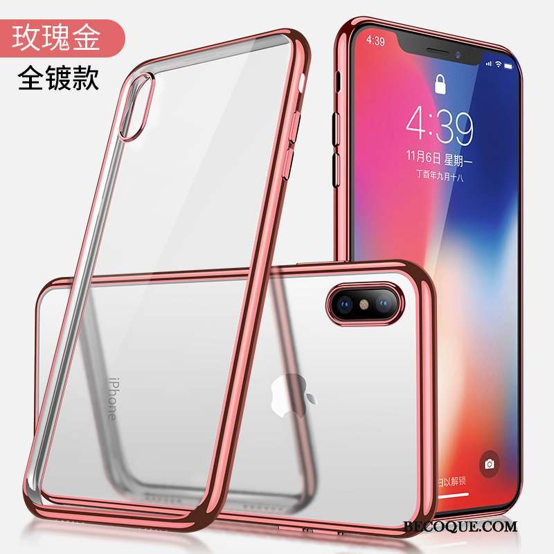 iPhone X Coque Étui Tout Compris Transparent Nouveau Marque De Tendance Or