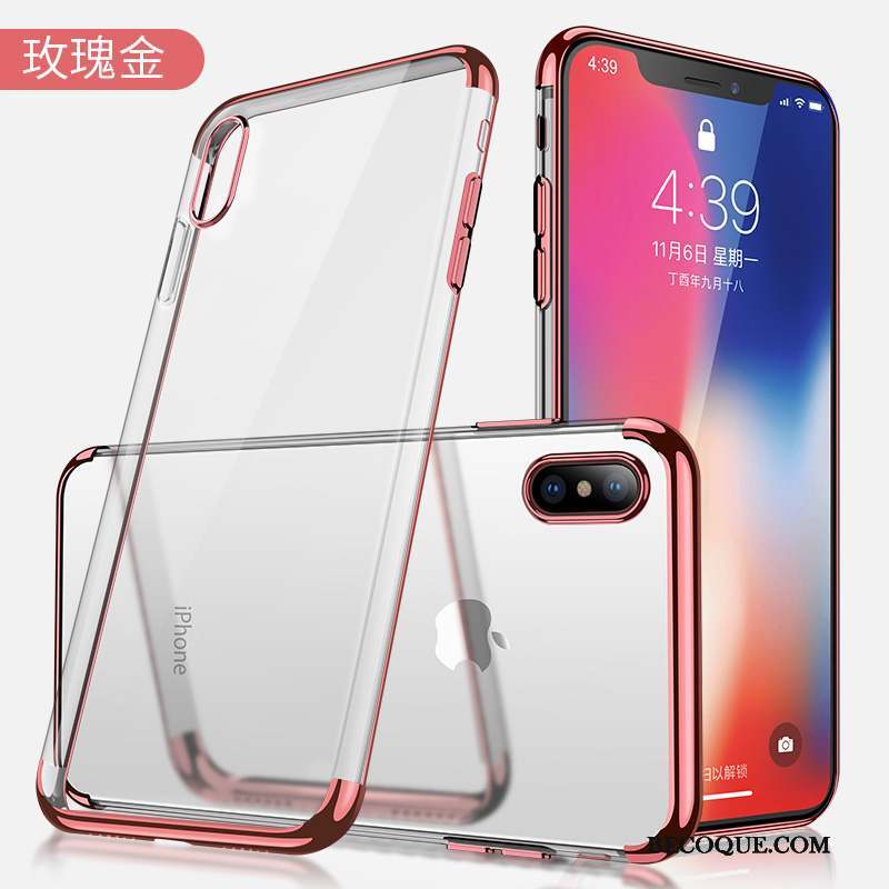 iPhone X Coque Étui Tout Compris Transparent Nouveau Marque De Tendance Or