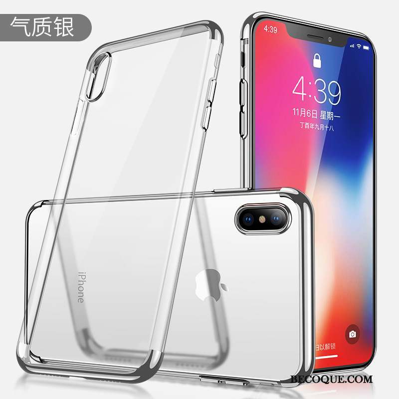 iPhone X Coque Étui Tout Compris Transparent Nouveau Marque De Tendance Or