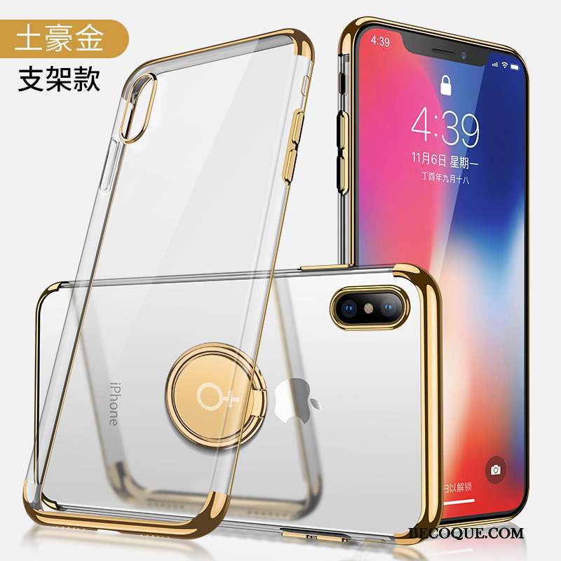 iPhone X Coque Étui Tout Compris Transparent Nouveau Marque De Tendance Or