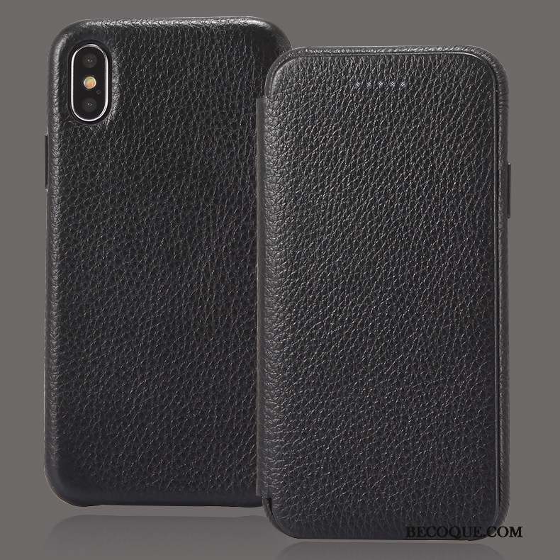 iPhone X Cuir Véritable Étui En Cuir Protection Incassable Coque De Téléphone Business