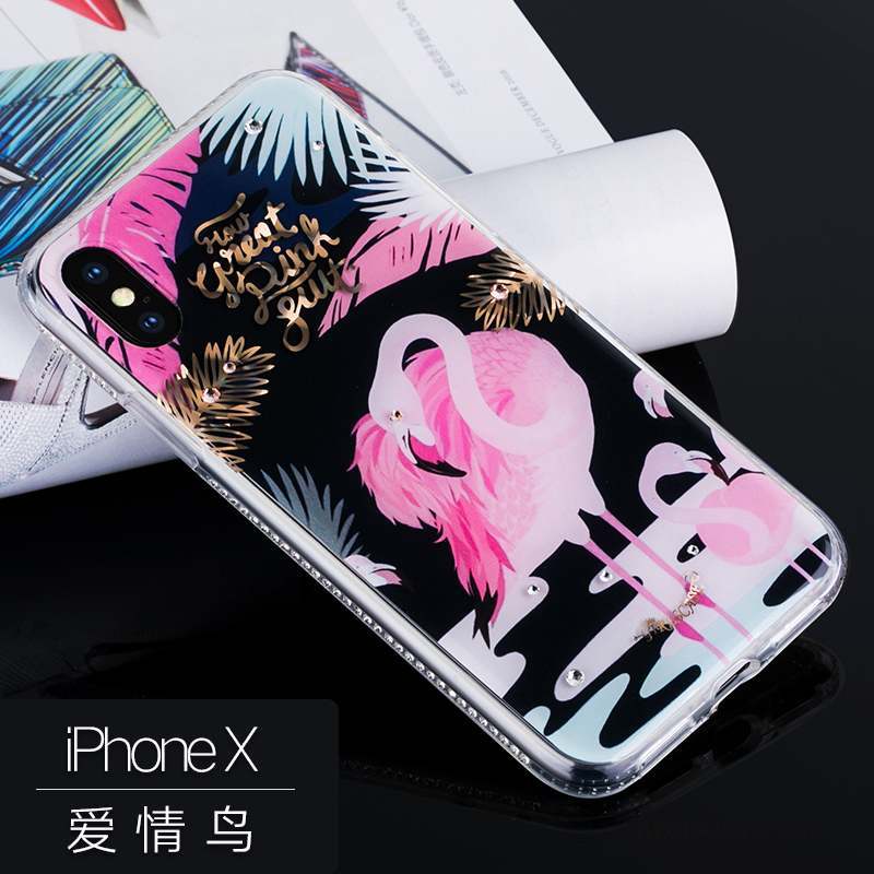 iPhone X Fluide Doux Luxe Coque De Téléphone Étui Ornements Suspendus Strass