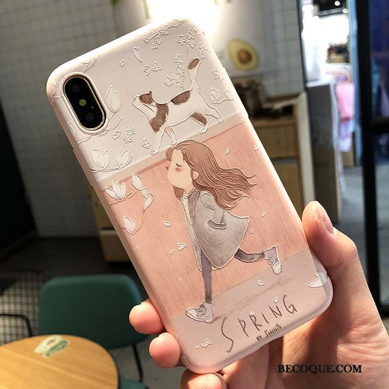 iPhone X Fluide Doux Rose Coque Tout Compris Nouveau Ornements Suspendus