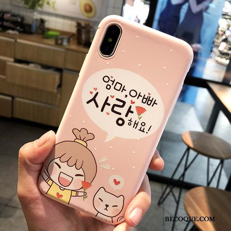 iPhone X Fluide Doux Rose Coque Tout Compris Nouveau Ornements Suspendus