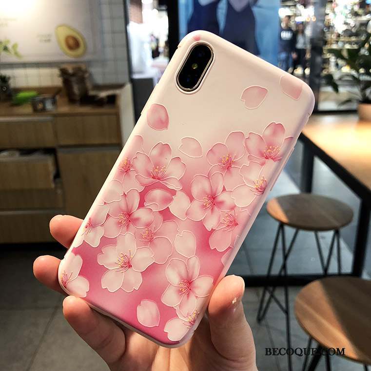 iPhone X Fluide Doux Rose Coque Tout Compris Nouveau Ornements Suspendus