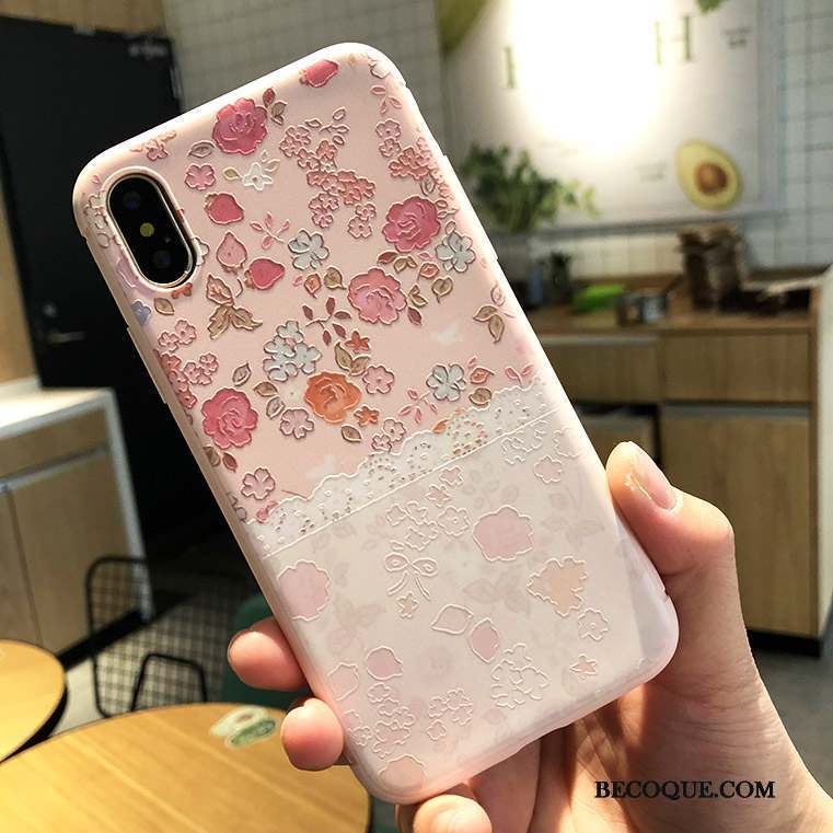 iPhone X Fluide Doux Rose Coque Tout Compris Nouveau Ornements Suspendus