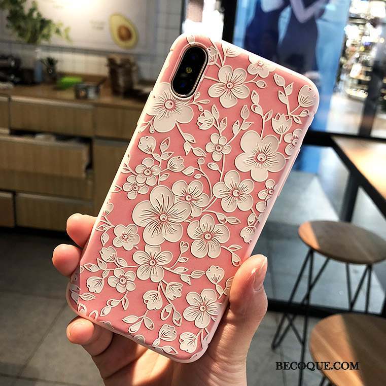 iPhone X Fluide Doux Rose Coque Tout Compris Nouveau Ornements Suspendus