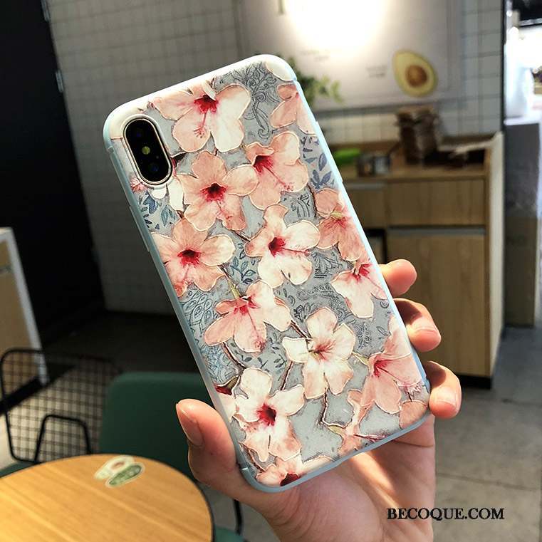 iPhone X Fluide Doux Rose Coque Tout Compris Nouveau Ornements Suspendus