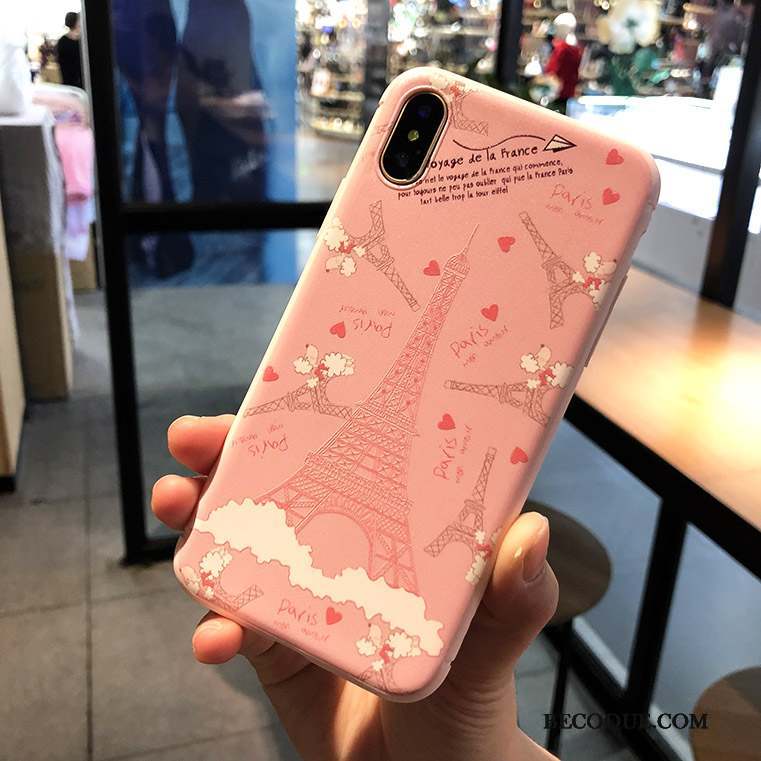 iPhone X Fluide Doux Rose Coque Tout Compris Nouveau Ornements Suspendus