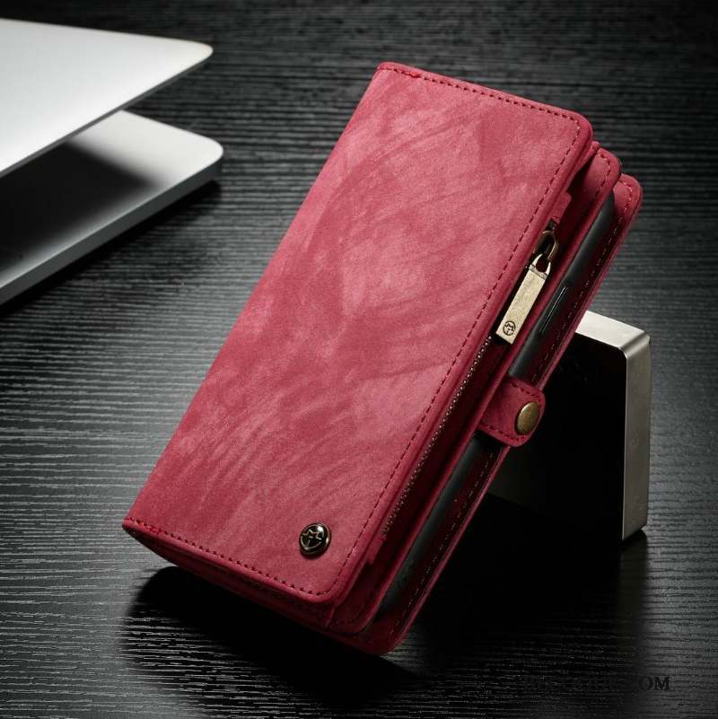 iPhone X Housse Business Étui En Cuir Coque Carte Bancaire Portefeuille