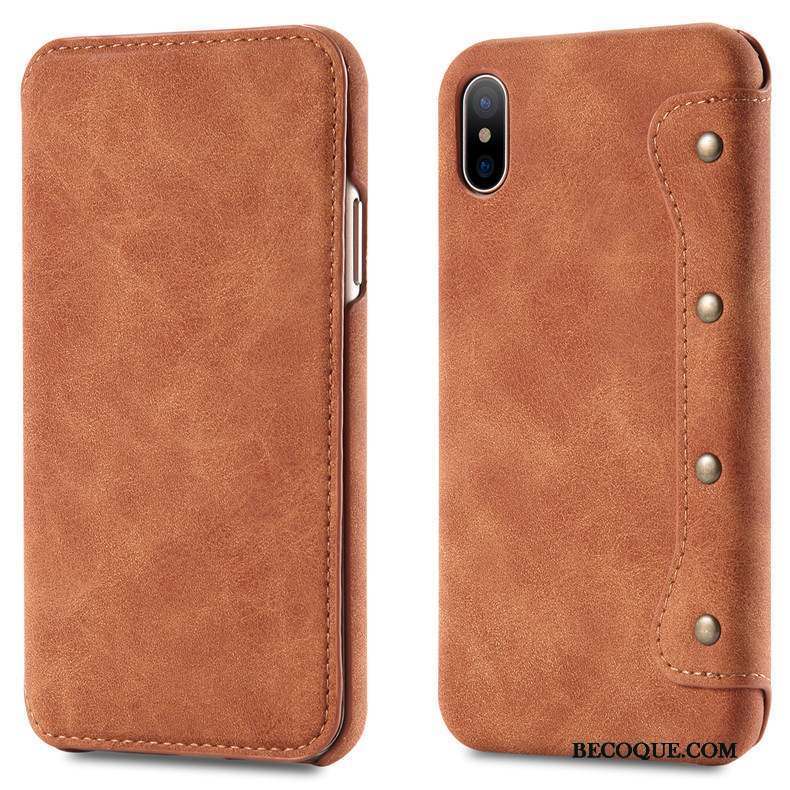 iPhone X Incassable Coque De Téléphone Étui Étui En Cuir Rouge Tendance