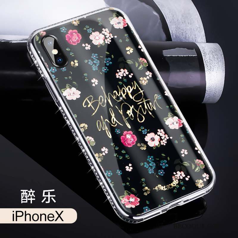 iPhone X Marque De Tendance Luxe Coque De Téléphone Tout Compris Noir Nouveau