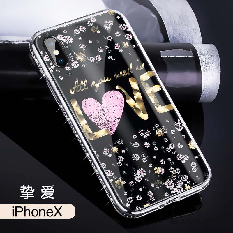 iPhone X Marque De Tendance Luxe Coque De Téléphone Tout Compris Noir Nouveau