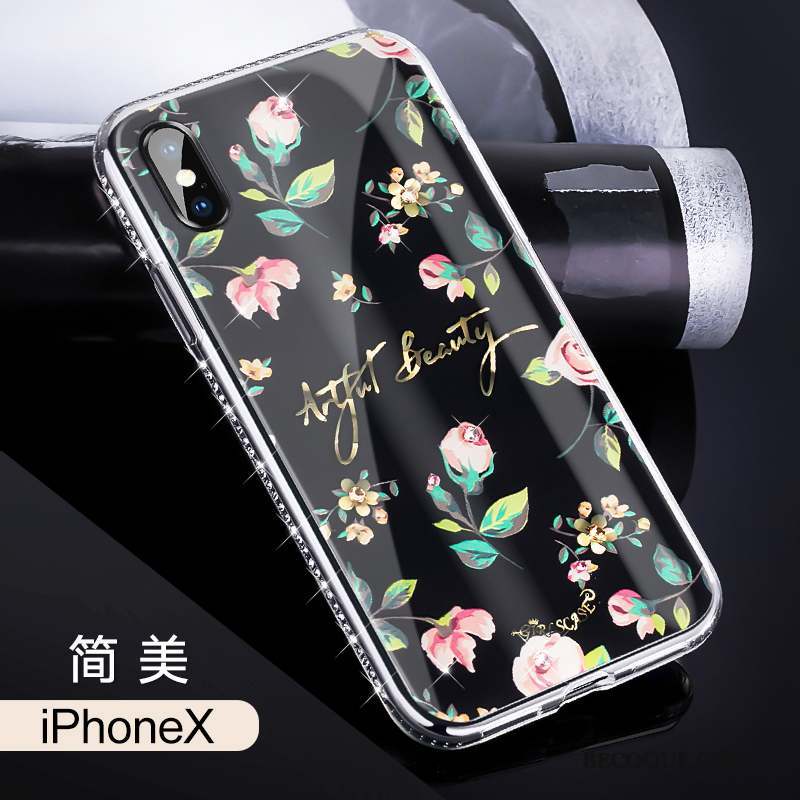 iPhone X Marque De Tendance Luxe Coque De Téléphone Tout Compris Noir Nouveau