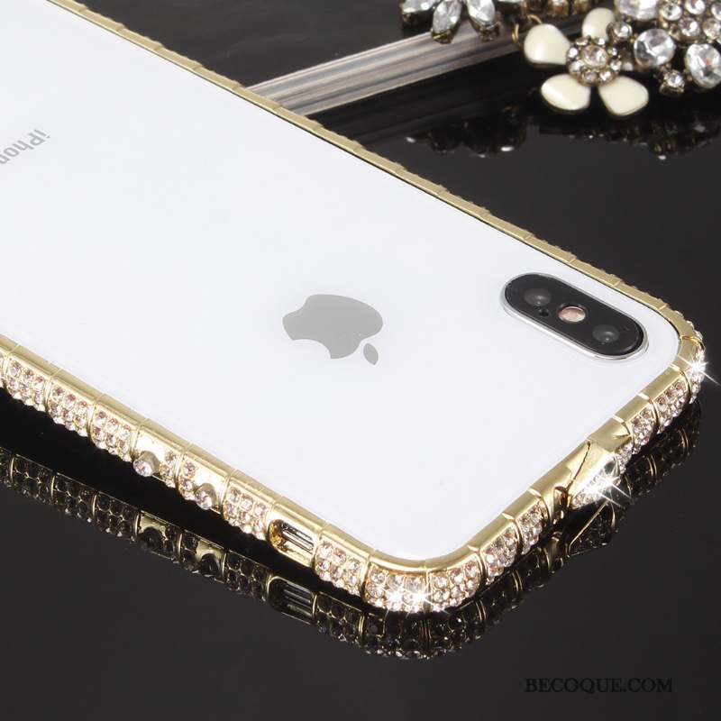 iPhone X Métal Strass Border Tendance Nouveau Coque De Téléphone