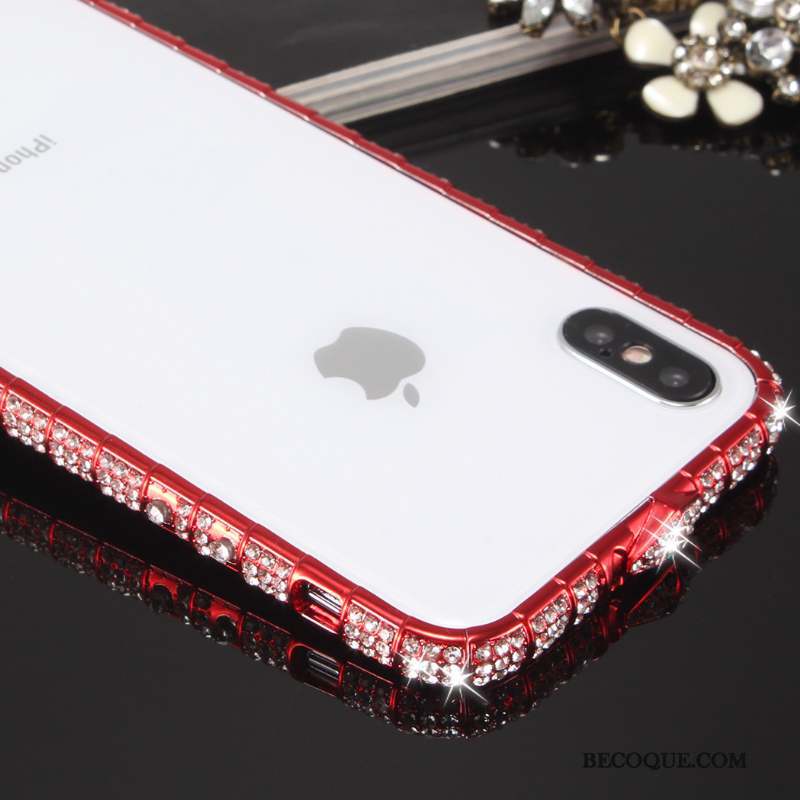 iPhone X Métal Strass Border Tendance Nouveau Coque De Téléphone