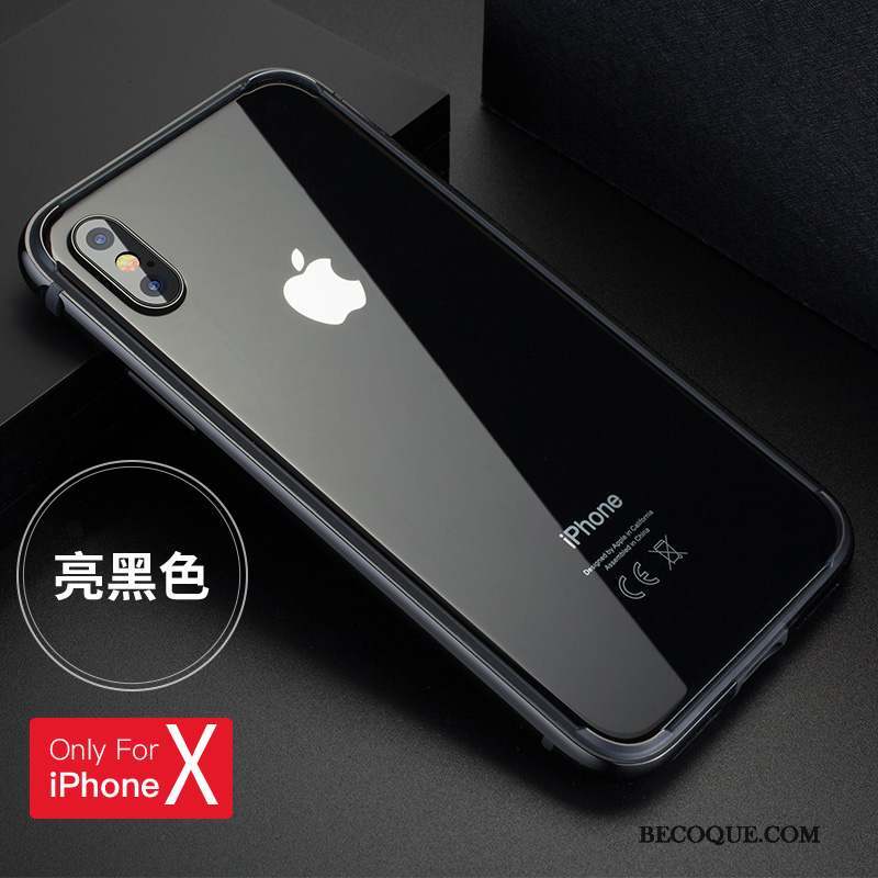 iPhone X Nouveau Métal Étui Protection Noir Coque De Téléphone