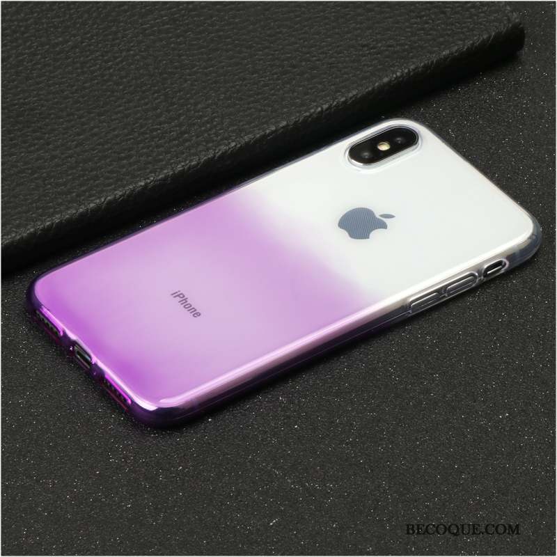 iPhone X Nouveau Transparent Marque De Tendance Coque De Téléphone Violet Luxe