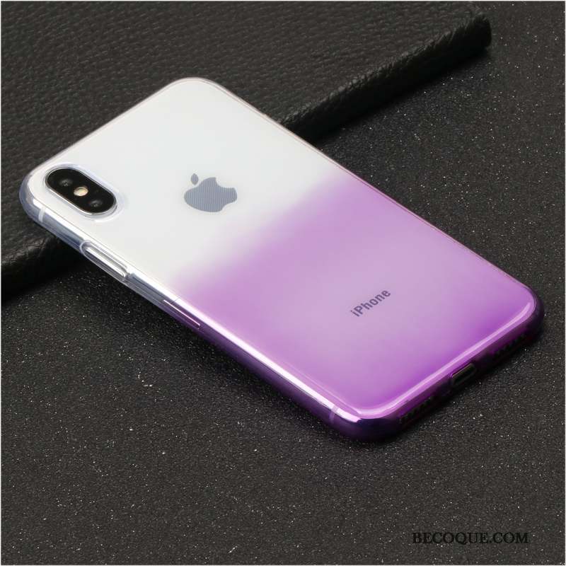 iPhone X Nouveau Transparent Marque De Tendance Coque De Téléphone Violet Luxe