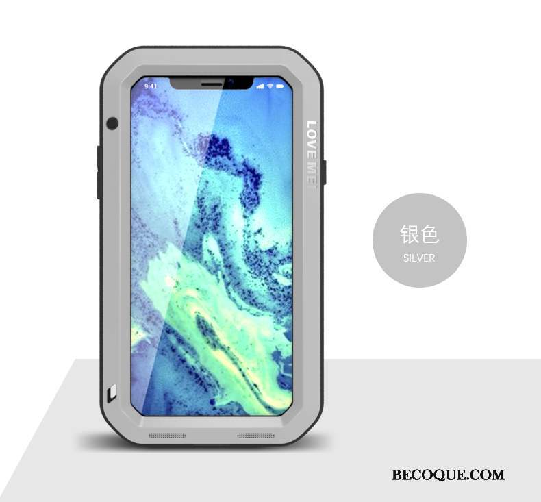 iPhone X Outdoor Coque De Téléphone Incassable Étui Silicone Métal