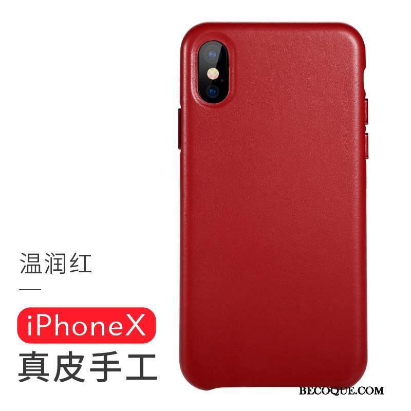 iPhone X Rouge Coque Protection De Téléphone Manuel Étui En Cuir