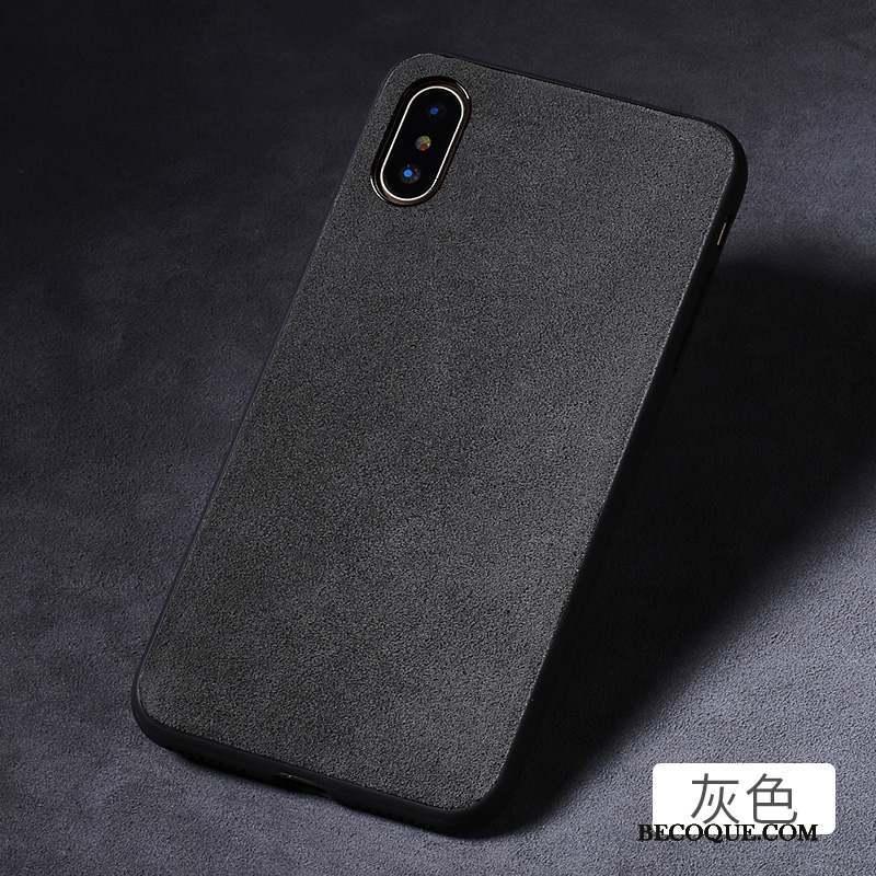 iPhone X Tendance Silicone Net Rouge Nouveau Gris Coque De Téléphone