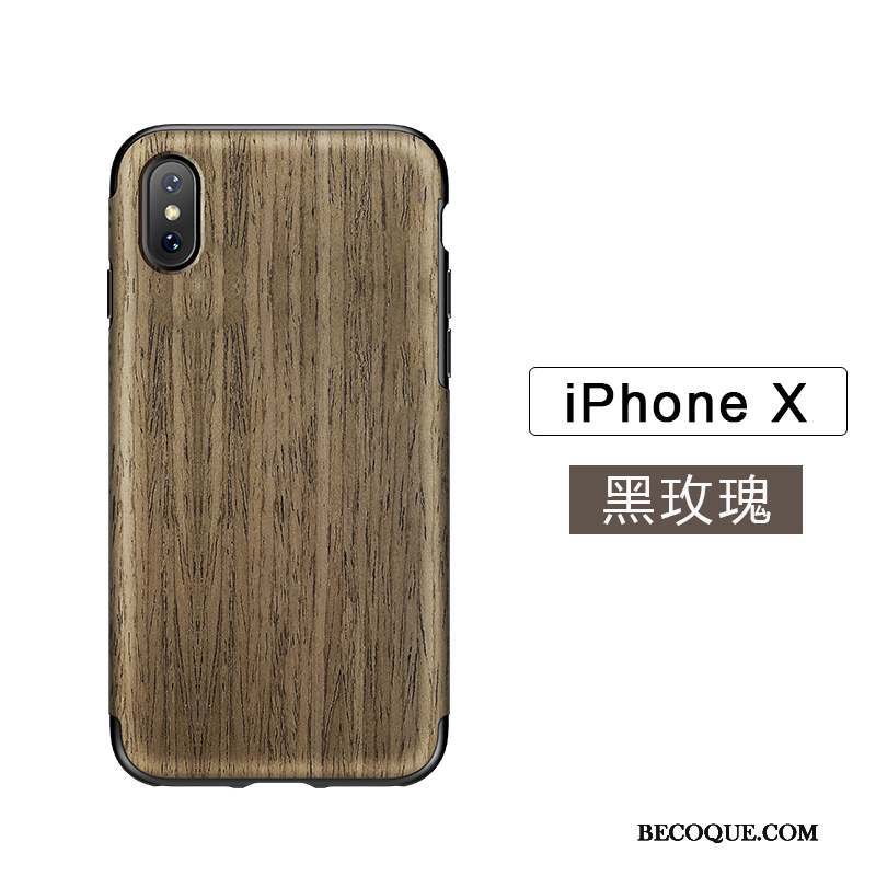 iPhone X Tout Compris Blanc Créatif Nouveau Coque De Téléphone En Bois