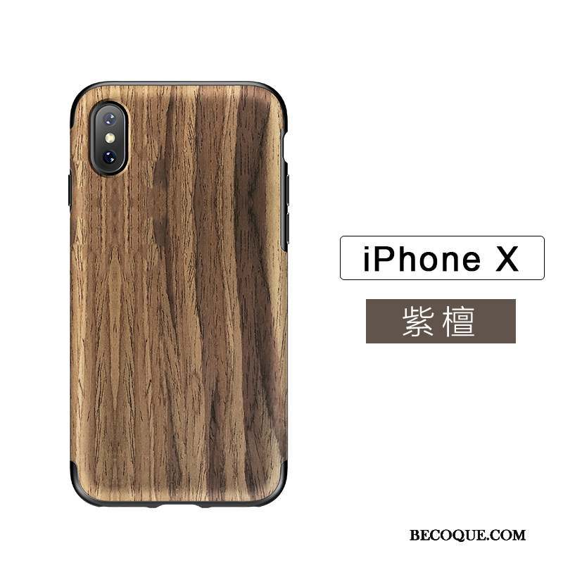 iPhone X Tout Compris Blanc Créatif Nouveau Coque De Téléphone En Bois