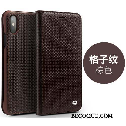 iPhone X Étui En Cuir Business Coque De Téléphone Cuir Véritable Housse Mode