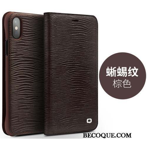 iPhone X Étui En Cuir Business Coque De Téléphone Cuir Véritable Housse Mode