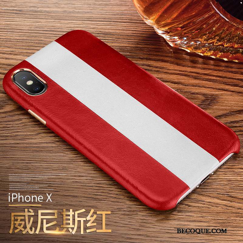 iPhone X Étui En Cuir Coque De Téléphone Mode Business Protection Jaune