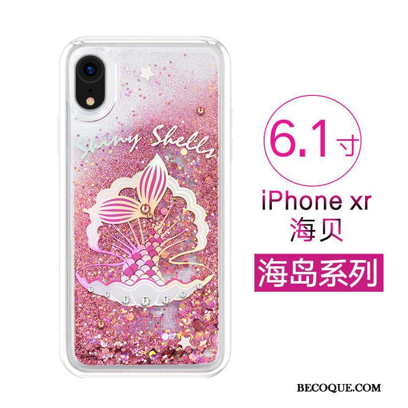 iPhone Xr Coque Strass Luxe Étui Rose Protection Personnalité