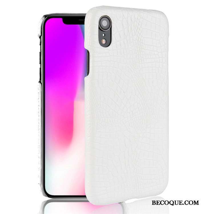 iPhone Xr Modèle Fleurie Crocodile Difficile Cuir Étui Coque