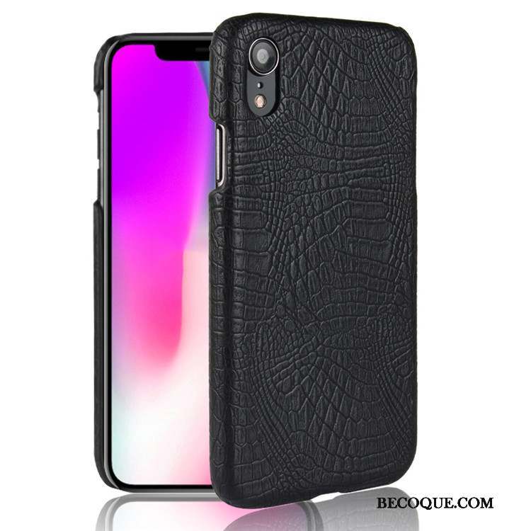 iPhone Xr Modèle Fleurie Crocodile Difficile Cuir Étui Coque