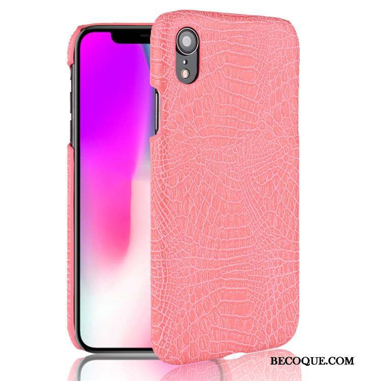 iPhone Xr Modèle Fleurie Crocodile Difficile Cuir Étui Coque