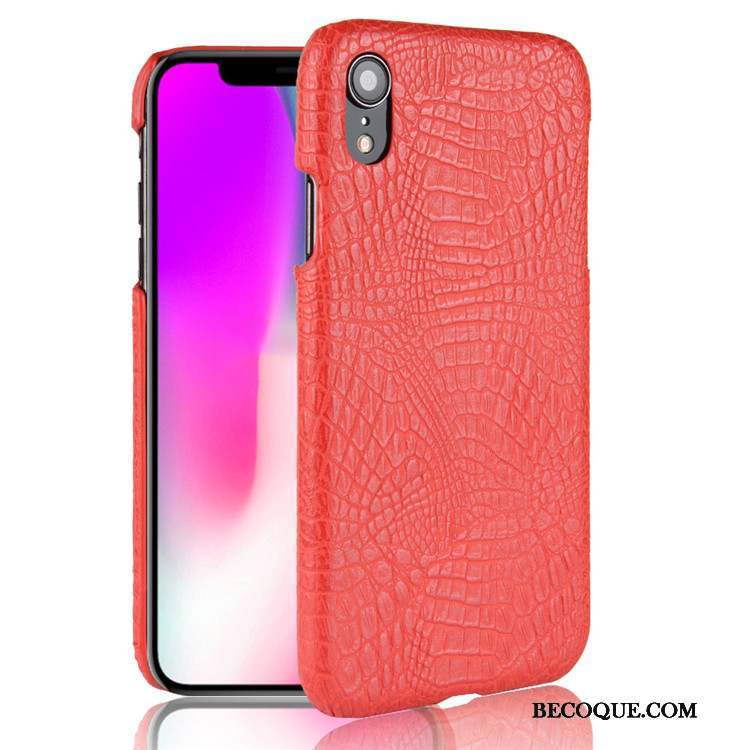 iPhone Xr Modèle Fleurie Crocodile Difficile Cuir Étui Coque