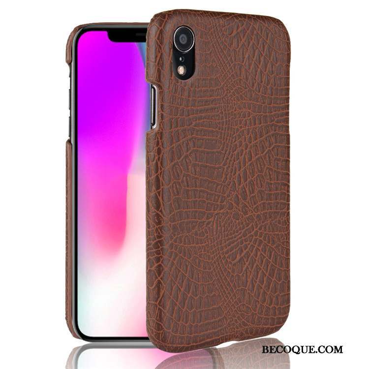 iPhone Xr Modèle Fleurie Crocodile Difficile Cuir Étui Coque