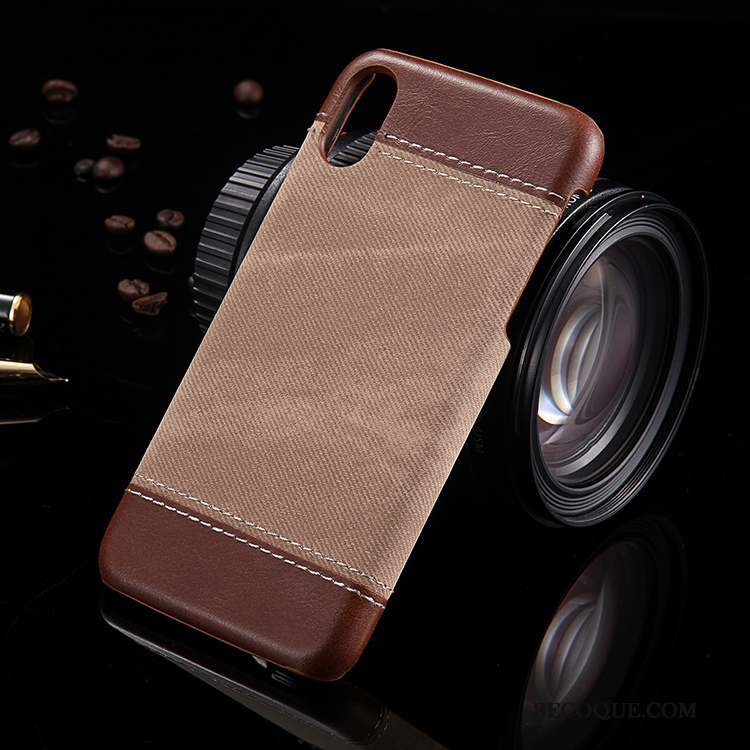 iPhone Xr Étui Coque De Téléphone Noir Protection Simple Cuir Véritable