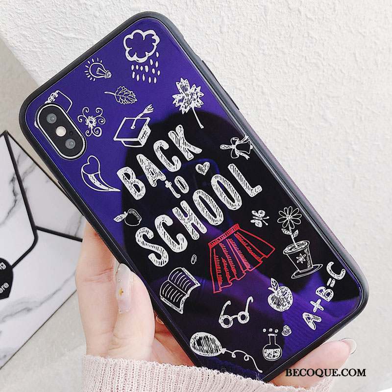 iPhone Xs Amoureux Mode Personnalité Coque De Téléphone Violet Étudiant