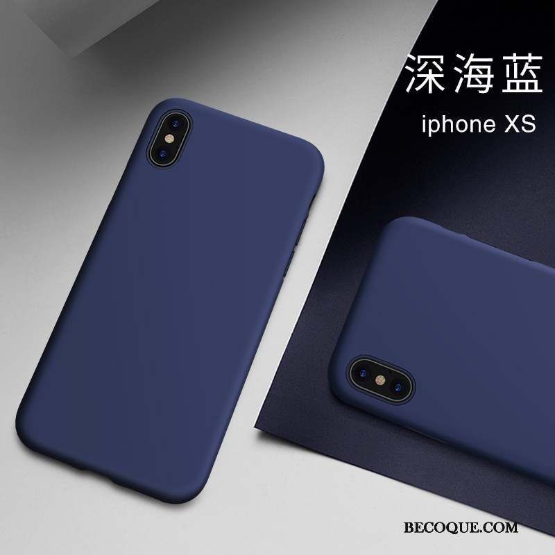 iPhone Xs Bleu Silicone Créatif Nouveau Protection Coque De Téléphone