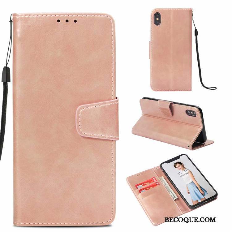 iPhone Xs Business Protection Étui En Cuir Carte Vintage Coque De Téléphone